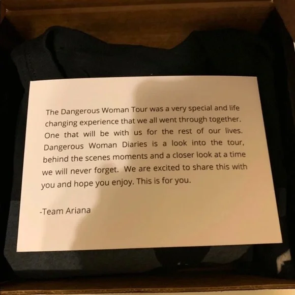 Rare Ariana Grande Dangerous Woman Diary Long Sleeve tshirt size M unisex